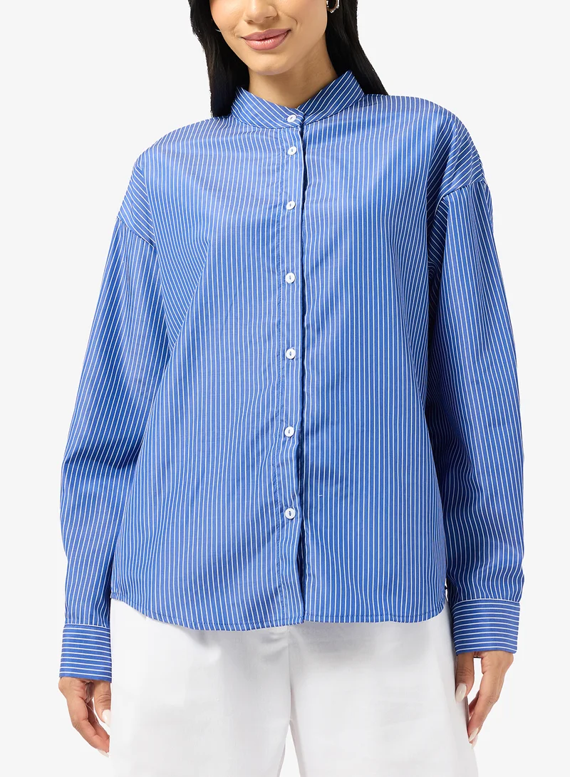 Ginger Oversize Stripe Button Down Shirt